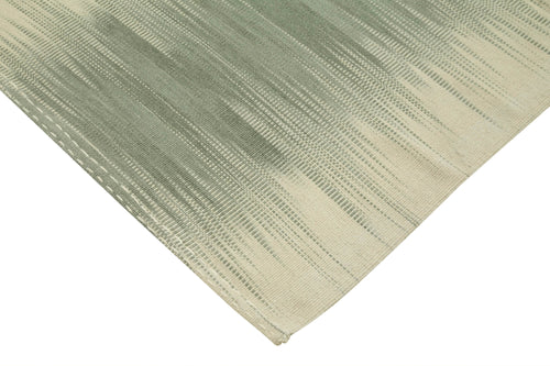 Degrade Kilim Yeşil Çizgili Pamuk Yün El Dokuma Halısı 202x276 Agacan