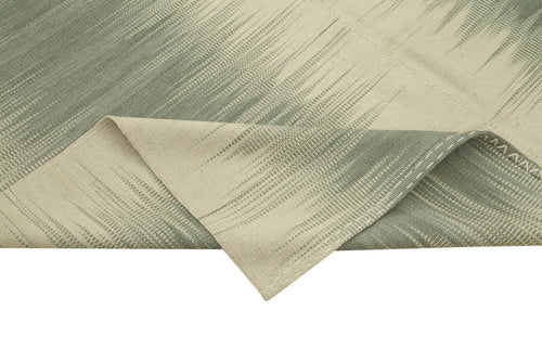 Degrade Kilim Yeşil Çizgili Pamuk Yün El Dokuma Halısı 202x276 Agacan