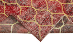 Geometric Carpet Kırmızı Geometrik Pamuk Yün El Dokuma Halısı 143x377 Agacan