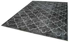 Geometric Carpet Siyah Geometrik Pamuk Yün El Dokuma Halısı 231x300 Agacan