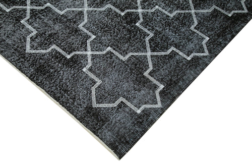 Geometric Carpet Siyah Geometrik Pamuk Yün El Dokuma Halısı 231x300 Agacan