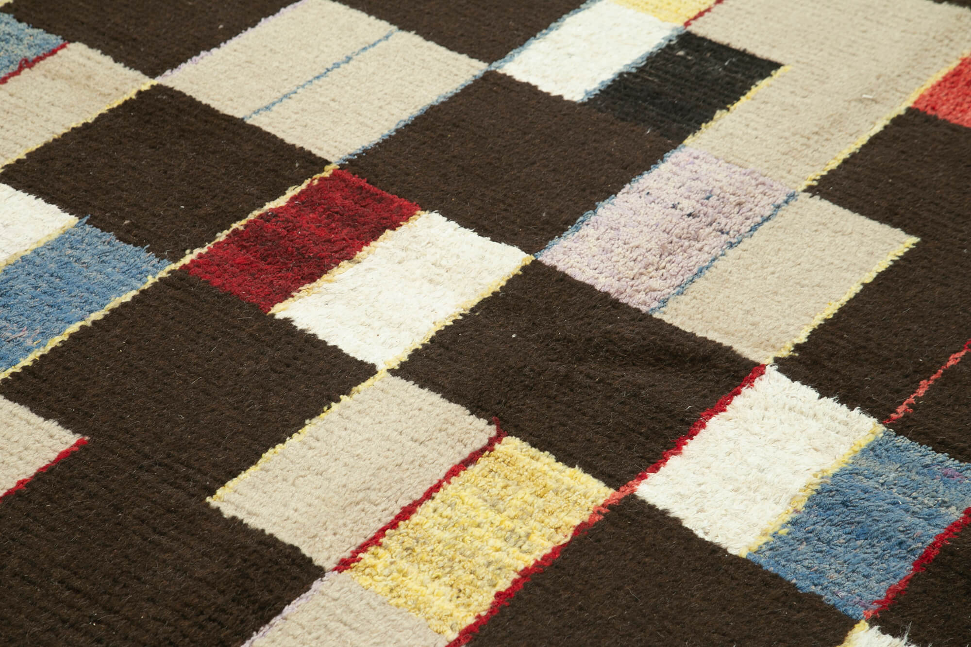 PonponBej Geometrik Pamuk Yün El Dokuma Halısı 243x330 Agacan