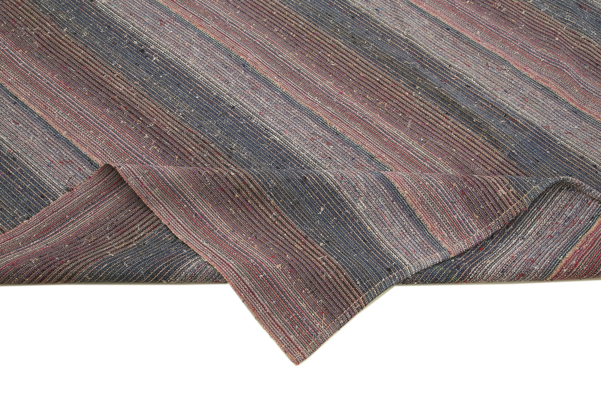 Chaput Kilim Kahverengi Çizgili Pamuk Yün El Dokuma Halısı 240x285 Agacan