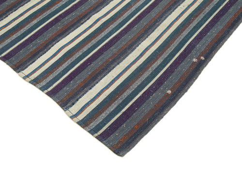 Chaput Kilim Mor Çizgili Pamuk Yün El Dokuma Halısı 190x270 Agacan
