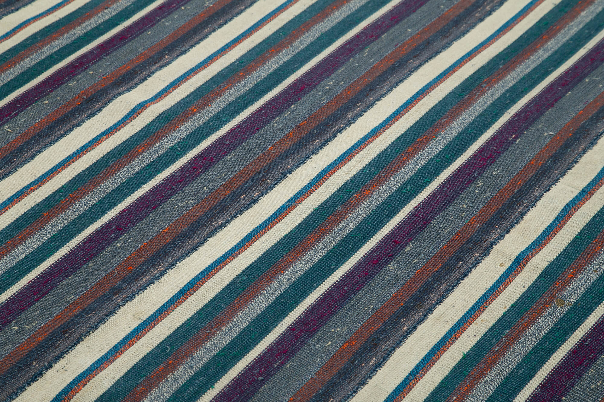 Chaput Kilim Mor Çizgili Pamuk Yün El Dokuma Halısı 190x270 Agacan