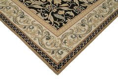 Needlepoint Floral Bej Çiçekli Pamuk Yün El Dokuma Halısı 300x420 Agacan