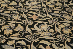 Needlepoint Floral Bej Çiçekli Pamuk Yün El Dokuma Halısı 300x420 Agacan