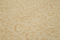 Needlepoint Floral Bej Çiçekli Pamuk Yün El Dokuma Halısı 315x444 Agacan