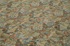 Needlepoint Floral Bej Çiçekli Pamuk Yün El Dokuma Halısı 288x409 Agacan