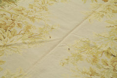 Needlepoint Floral Bej Çiçekli Pamuk Yün El Dokuma Halısı 189x279 Agacan