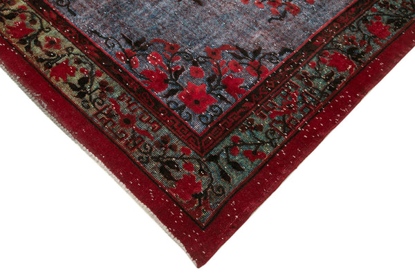 Oyma Vintage Kırmızı Eskitme Pamuk Yün El Dokuma Halısı 196x302 Agacan