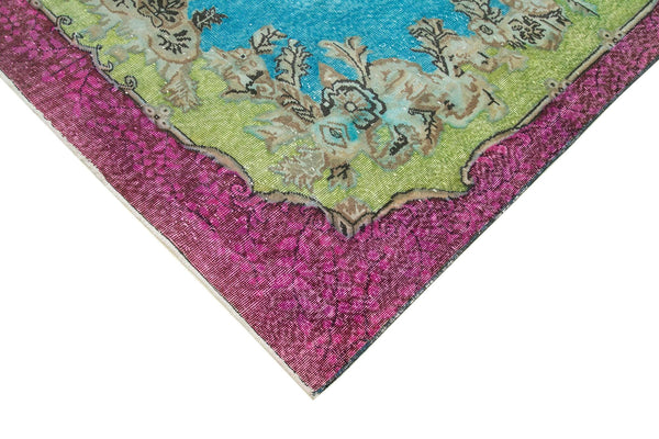 Oyma Vintage Pembe Eskitme Pamuk Yün El Dokuma Halısı 198x315 Agacan
