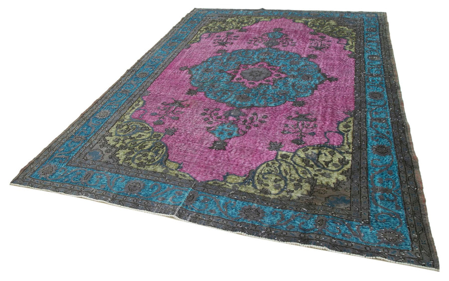 Oyma Vintage Pembe Eskitme Pamuk Yün El Dokuma Halısı 227x319 Agacan