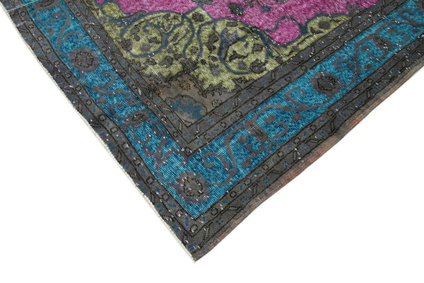 Oyma Vintage Pembe Eskitme Pamuk Yün El Dokuma Halısı 227x319 Agacan