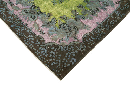 Oyma Vintage Kahverengi Eskitme Pamuk Yün El Dokuma Halısı 172x268 Agacan