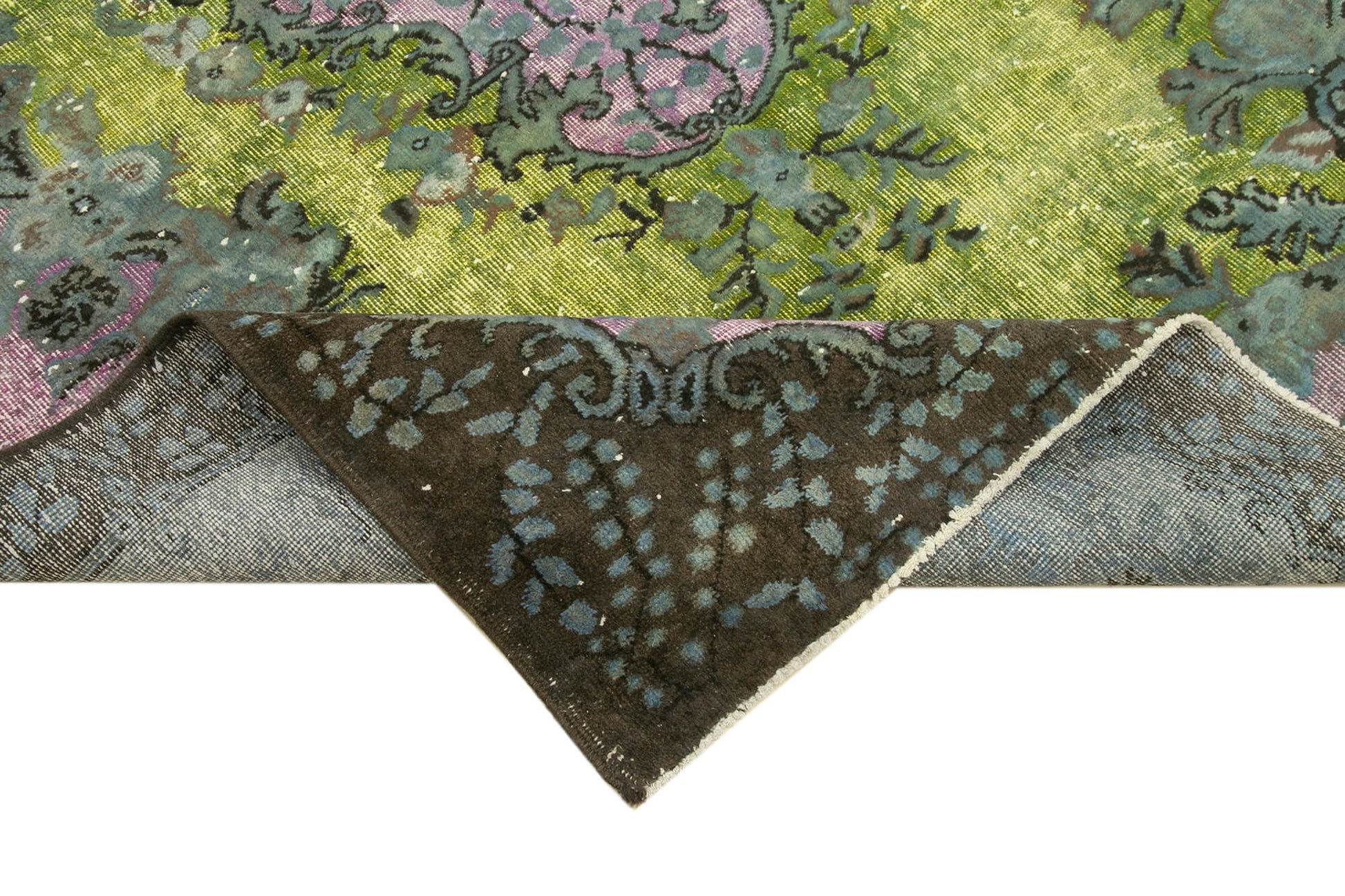 Oyma Vintage Kahverengi Eskitme Pamuk Yün El Dokuma Halısı 172x268 Agacan