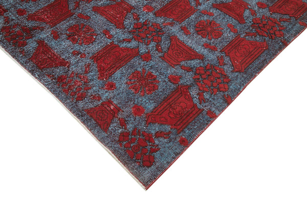 Oyma Vintage Kırmızı Eskitme Pamuk Yün El Dokuma Halısı 173x296 Agacan