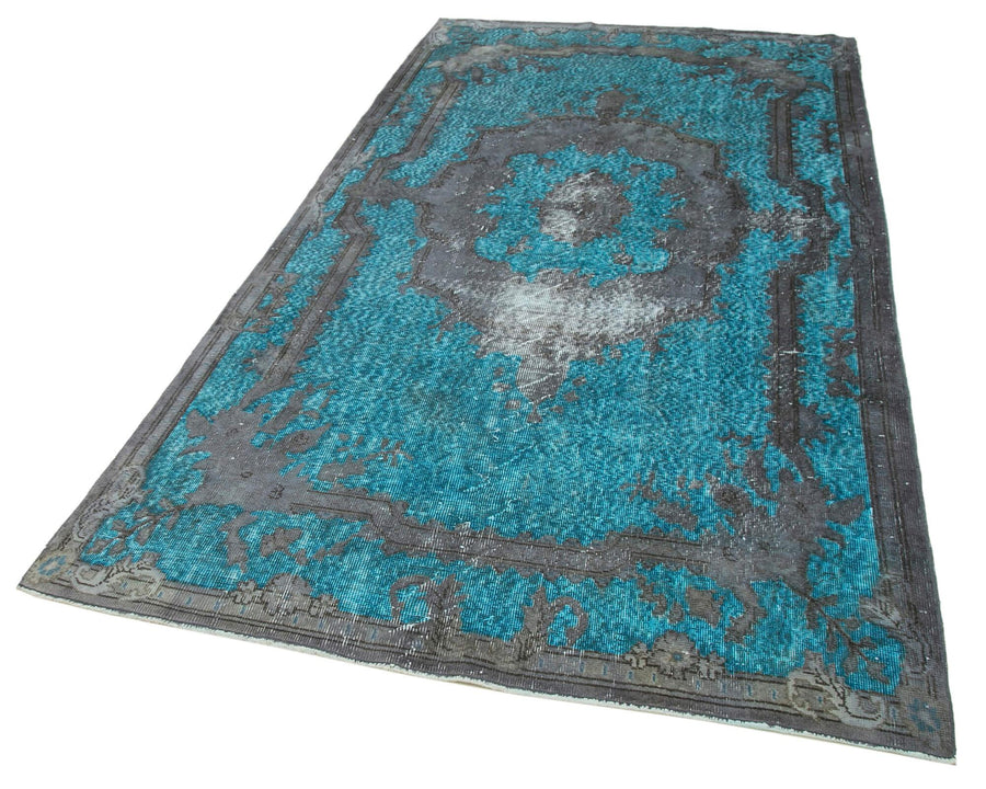 Oyma Vintage Gri Eskitme Pamuk Yün El Dokuma Halısı 156x285 Agacan