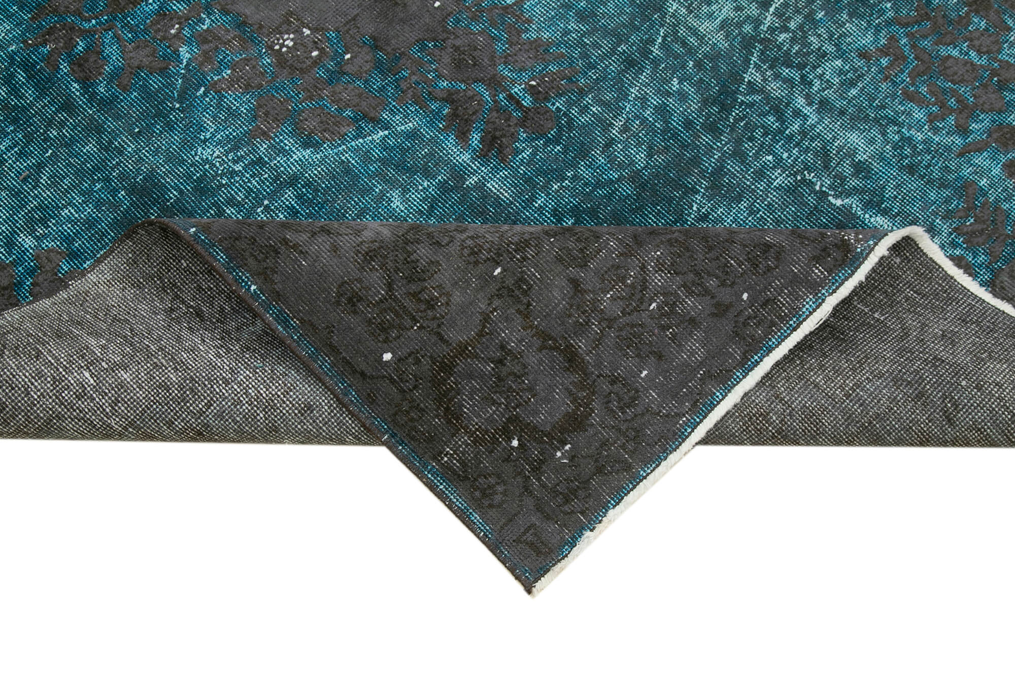 Oyma Vintage Gri Eskitme Pamuk Yün El Dokuma Halısı 156x265 Agacan