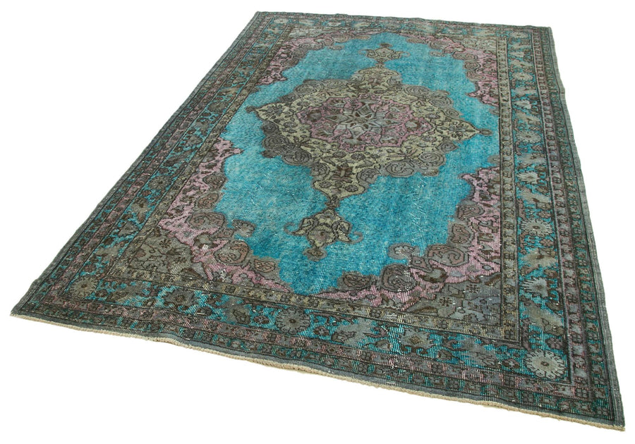 Oyma Vintage Gri Eskitme Pamuk Yün El Dokuma Halısı 180x271 Agacan