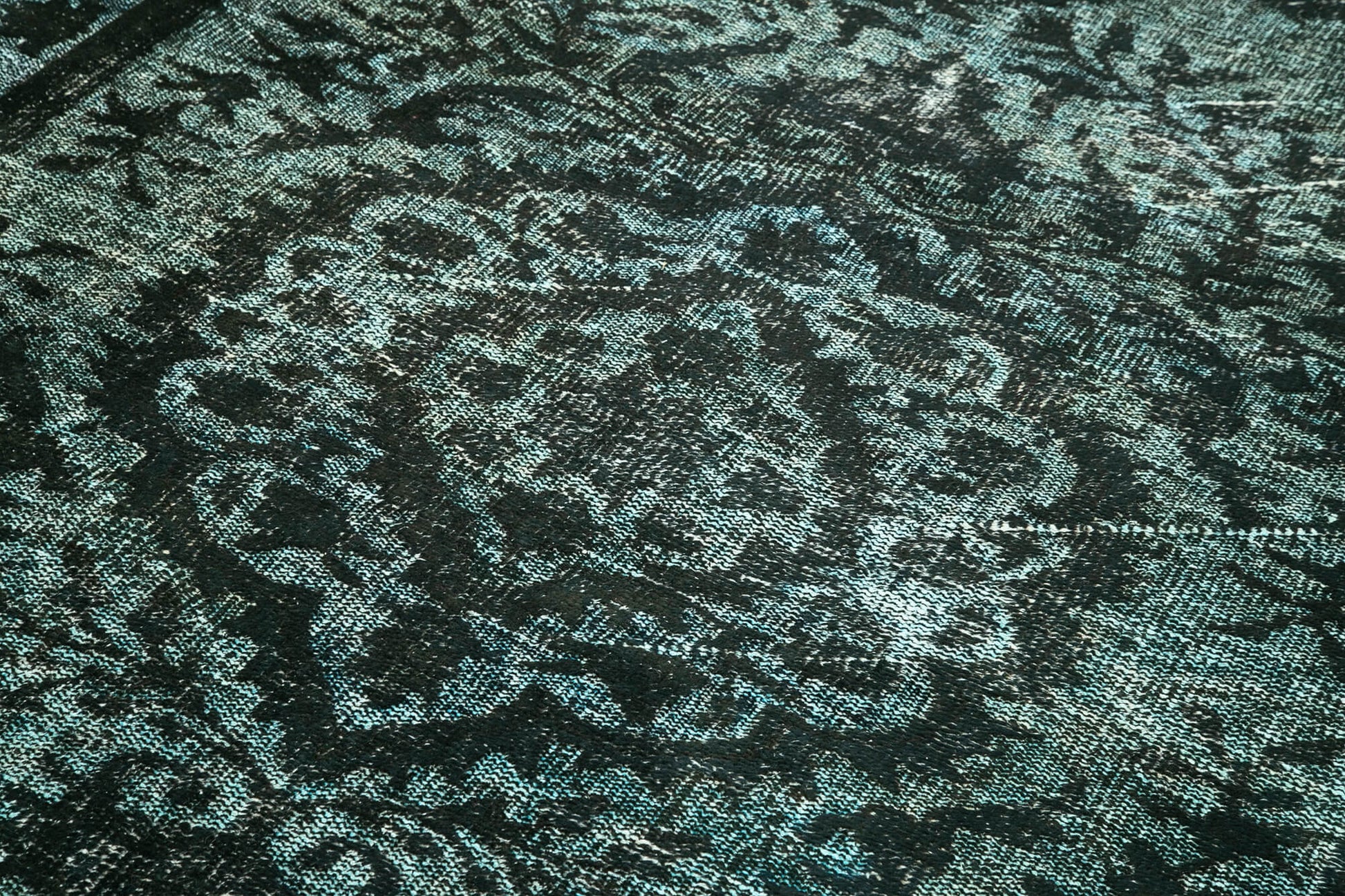 Oyma Vintage Siyah Eskitme Pamuk Yün El Dokuma Halısı 176x286 Agacan