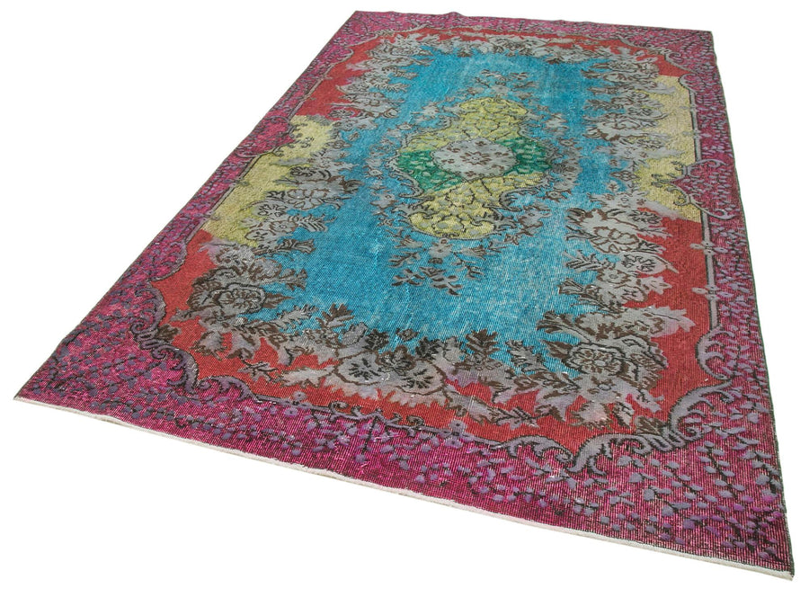 Oyma Vintage Kırmızı Eskitme Pamuk Yün El Dokuma Halısı 180x280 Agacan