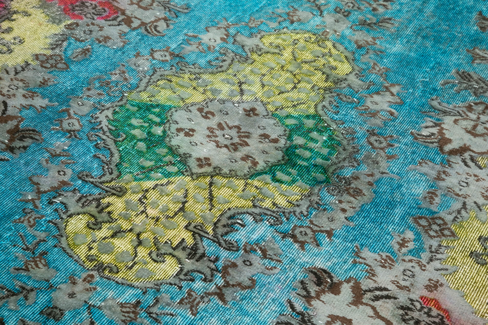 Oyma Vintage Kırmızı Eskitme Pamuk Yün El Dokuma Halısı 180x280 Agacan