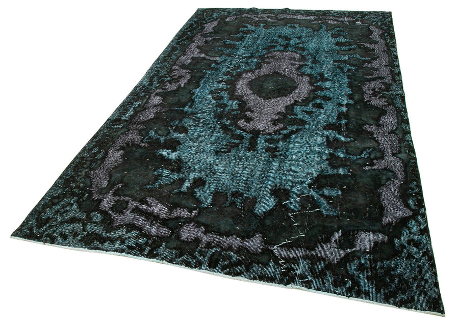 Oyma Vintage Siyah Eskitme Pamuk Yün El Dokuma Halısı 175x292 Agacan