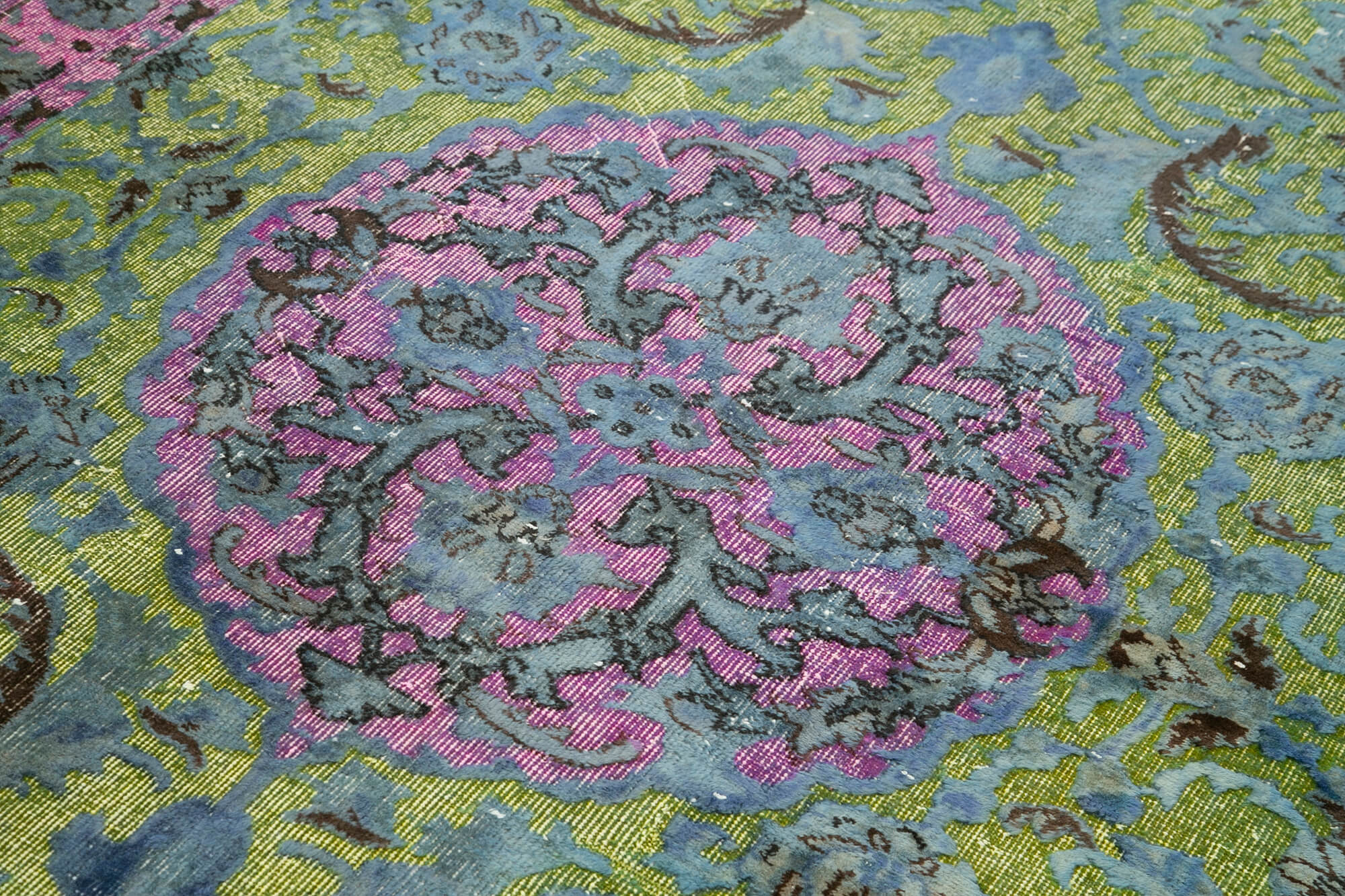 Oyma Vintage Pembe Eskitme Pamuk Yün El Dokuma Halısı 170x264 Agacan