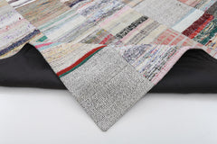 Kırk Yama Bej Patchwork Pamuk Yün El Dokuma Halısı 200x302 Agacan