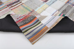 Kırk Yama Bej Patchwork Pamuk Yün El Dokuma Halısı 200x298 Agacan