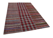 Kırk Yama Gri Patchwork Pamuk Yün El Dokuma Halısı 203x291 Agacan