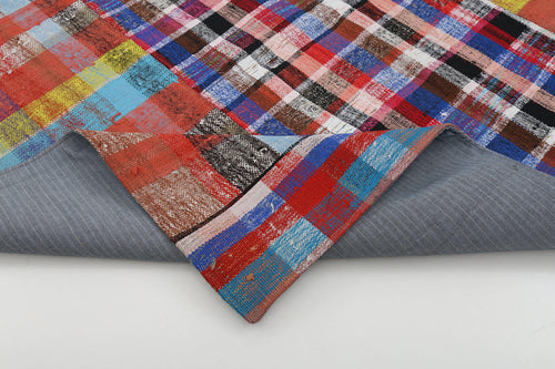 Kırk Yama Gri Patchwork Pamuk Yün El Dokuma Halısı 205x295 Agacan