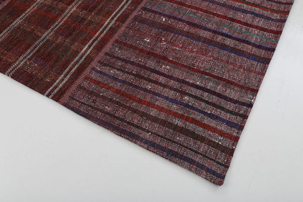 Kırk Yama Gri Patchwork Pamuk Yün El Dokuma Halısı 205x300 Agacan