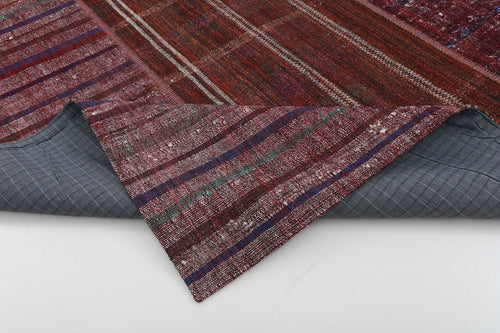 Kırk Yama Gri Patchwork Pamuk Yün El Dokuma Halısı 205x300 Agacan