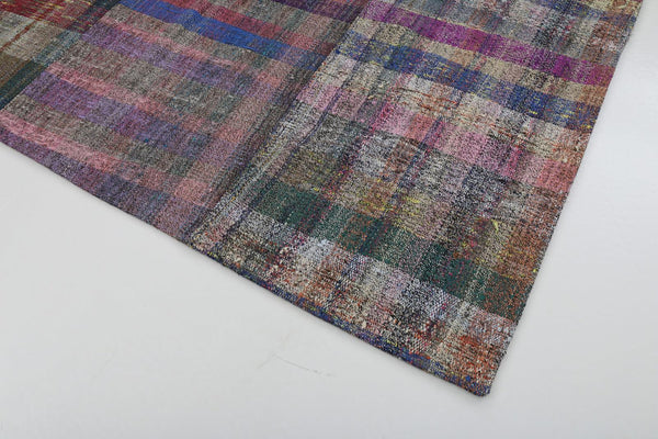Kırk Yama Gri Patchwork Pamuk Yün El Dokuma Halısı 191x303 Agacan