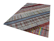 Kırk Yama Gri Patchwork Pamuk Yün El Dokuma Halısı 206x299 Agacan