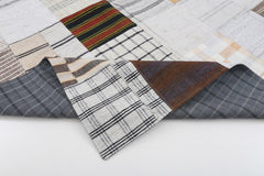 Kırk Yama Bej Patchwork Pamuk Yün El Dokuma Halısı 174x242 Agacan