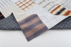 Kırk Yama Bej Patchwork Pamuk Yün El Dokuma Halısı 202x301 Agacan