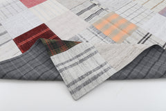 Kırk Yama Bej Patchwork Pamuk Yün El Dokuma Halısı 201x299 Agacan