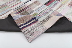 Kırk Yama Bej Patchwork Pamuk Yün El Dokuma Halısı 200x302 Agacan