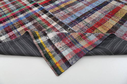 Kırk Yama Gri Patchwork Pamuk Yün El Dokuma Halısı 257x307 Agacan