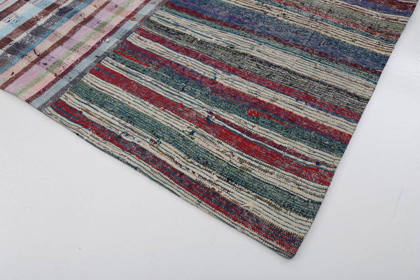 Kırk Yama Gri Patchwork Pamuk Yün El Dokuma Halısı 252x307 Agacan