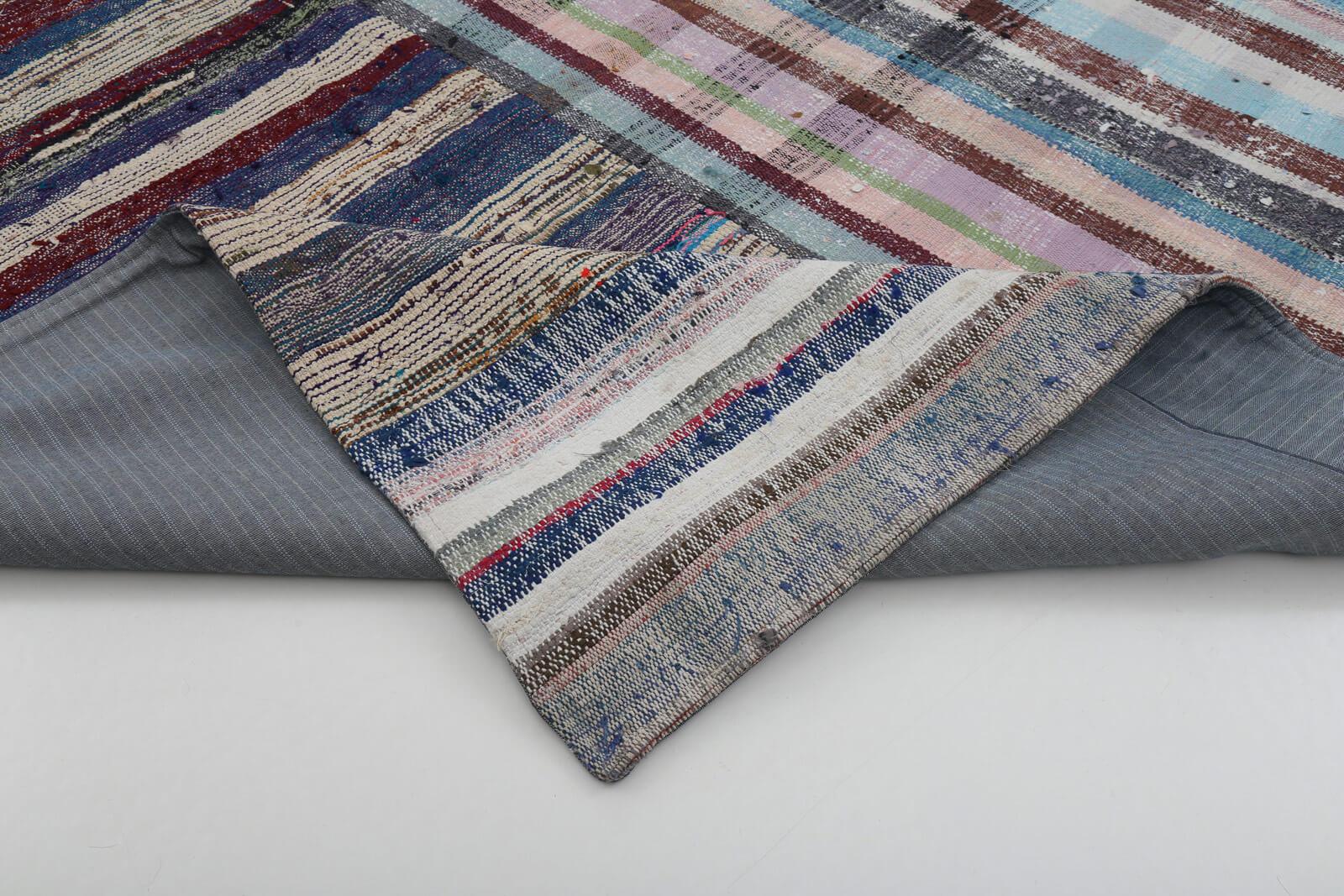 Kırk Yama Gri Patchwork Pamuk Yün El Dokuma Halısı 252x307 Agacan