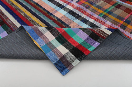 Kırk Yama Gri Patchwork Pamuk Yün El Dokuma Halısı 250x307 Agacan