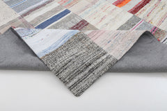 Kırk Yama Bej Patchwork Pamuk Yün El Dokuma Halısı 248x369 Agacan