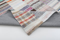Kırk Yama Bej Patchwork Pamuk Yün El Dokuma Halısı 246x352 Agacan