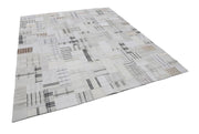 Kırk Yama Bej Patchwork Pamuk Yün El Dokuma Halısı 253x305 Agacan