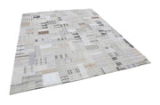 Kırk Yama Bej Patchwork Pamuk Yün El Dokuma Halısı 251x305 Agacan