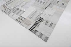 Kırk Yama Bej Patchwork Pamuk Yün El Dokuma Halısı 253x304 Agacan